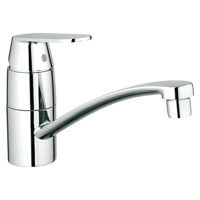 Grohe Eurosmart Cosmopolitan Spültischarmatur für die Vorfenstermontage - Niederdruck, Chrom, Glänzend, Auslauf schwenkbar - Diagonale Ansicht