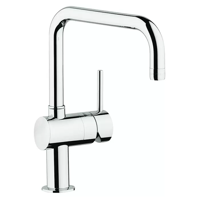 Grohe Spültischarmatur Minta - U-Auslauf, Chrom, Glänzend, Auslauf schwenkbar - Diagonale Ansicht