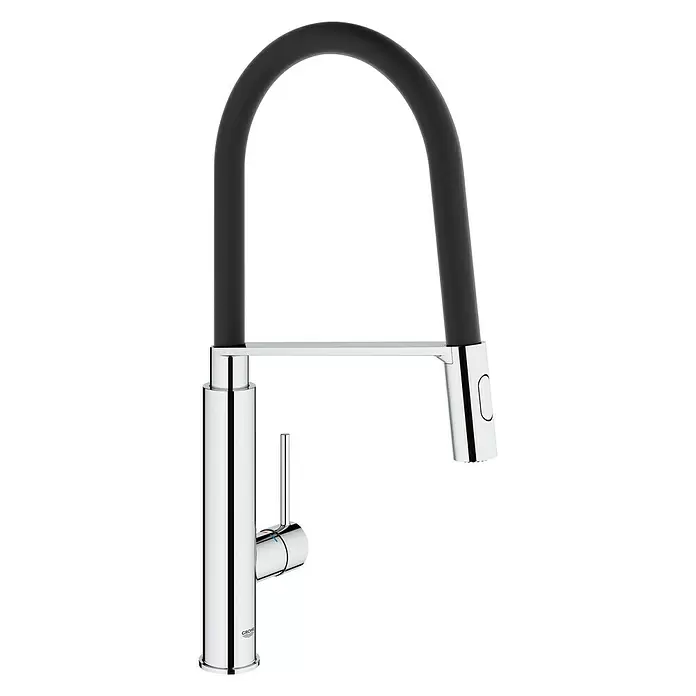 Grohe Concetto Spültischarmatur - Chrom, Glänzend, Hoher Auslauf - Diagonale Ansicht