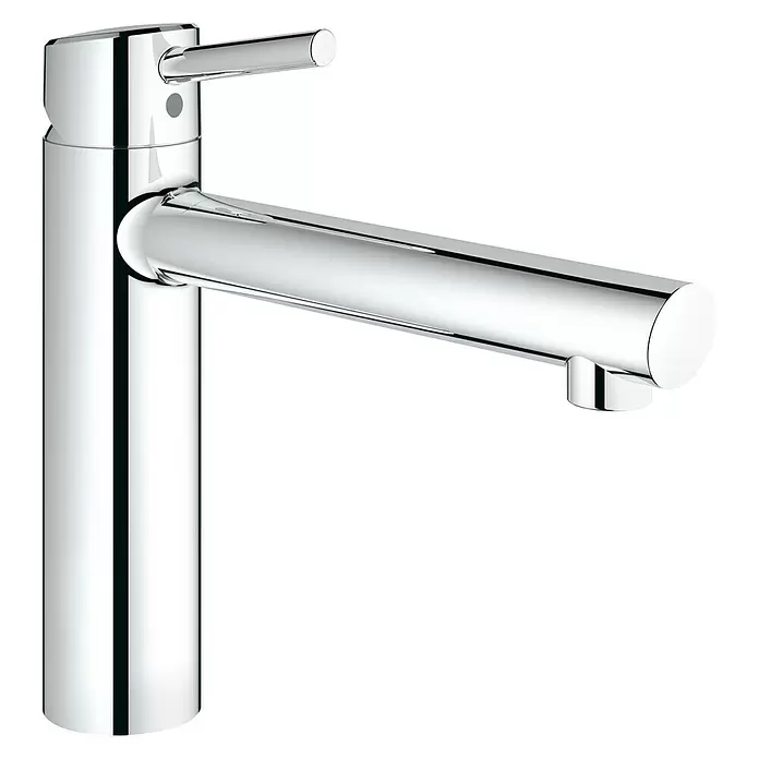 Grohe Concetto Spültischarmatur für die Vor-Fenster-Montage - Chrom, Glänzend, Auslauf schwenkbar - Diagonale Ansicht