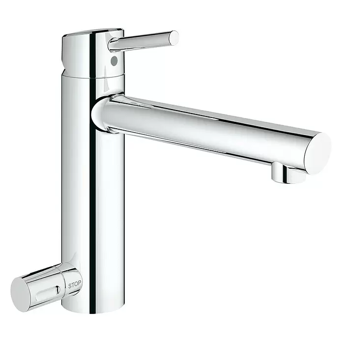 Grohe Concetto Spültischarmatur - Chrom, Glänzend, Integrierte Absperrung - Diagonale Ansicht