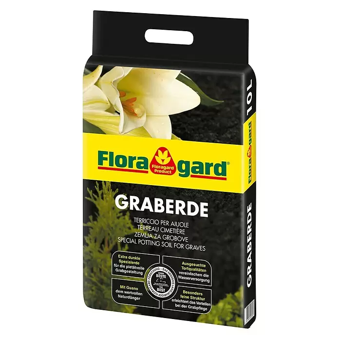Floragard Graberde - 10 l - Diagonale Ansicht