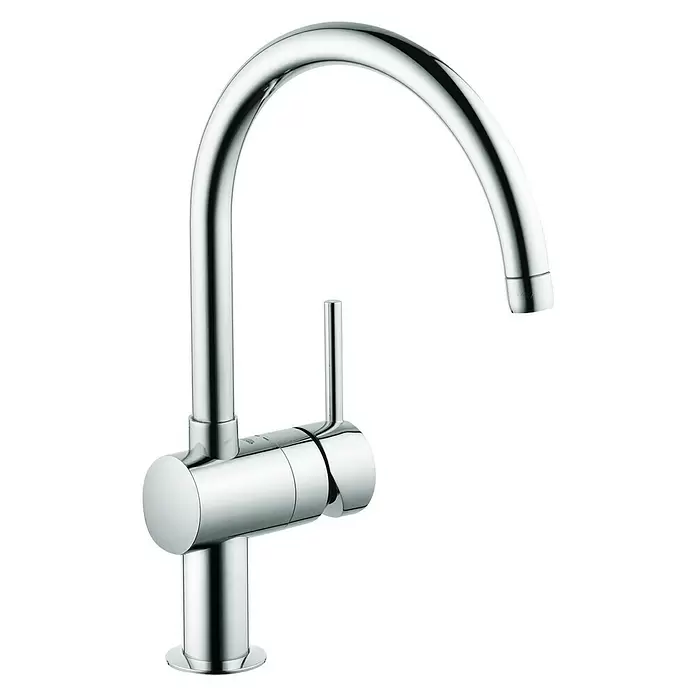 Grohe Spültischarmatur Minta - C-Auslauf, Chrom, Glänzend, Auslauf schwenkbar - Diagonale Ansicht