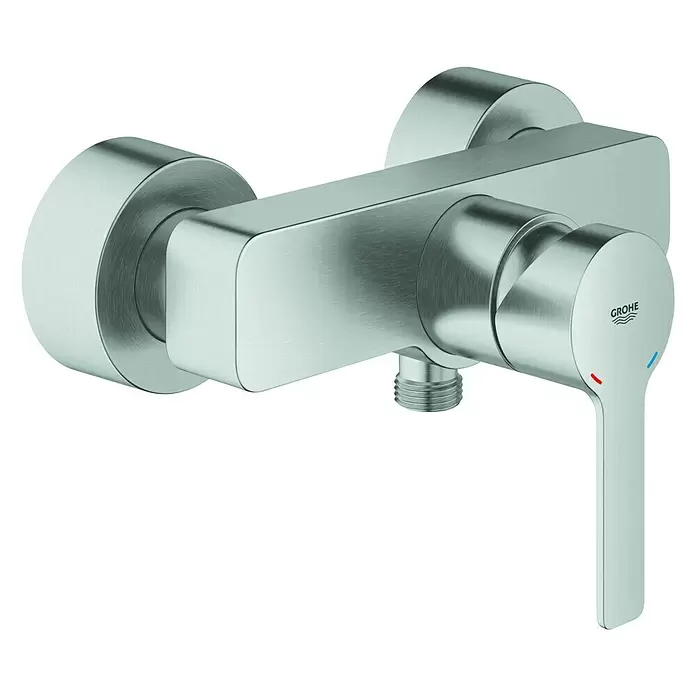 Grohe Lineare Brausearmatur - Supersteel, Matt - Diagonale Ansicht