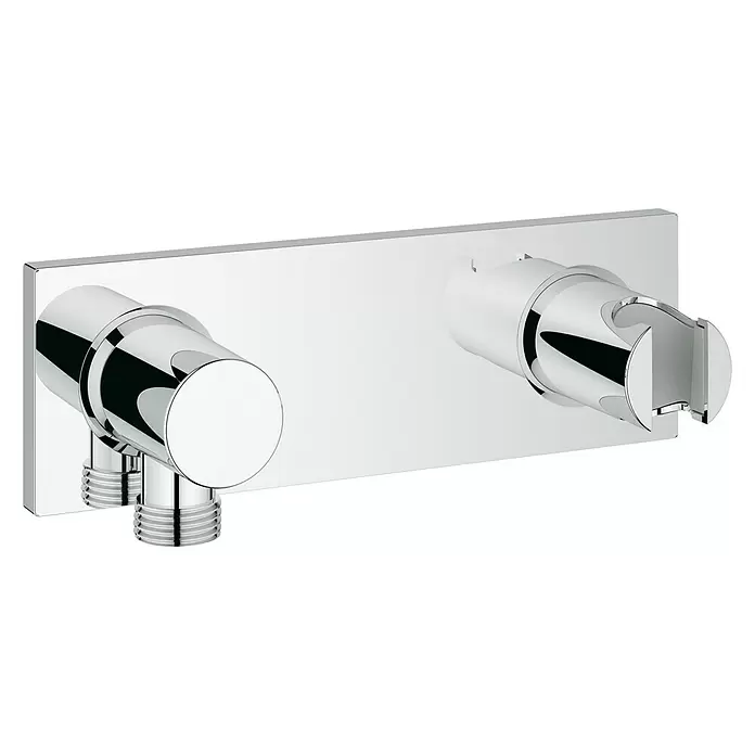 Grohe Wandanschlussbogen Grohtherm F - ½″, Chrom - Diagonale Ansicht
