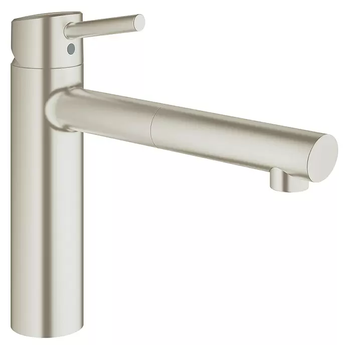 Grohe Concetto Spültischarmatur - Supersteel, Matt, Geschirrbrause herausziehbar - Diagonale Ansicht