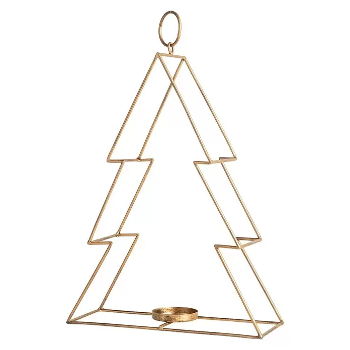 Teelichthalter Weihnachtsbaum - Höhe: 34 cm - Diagonale Ansicht