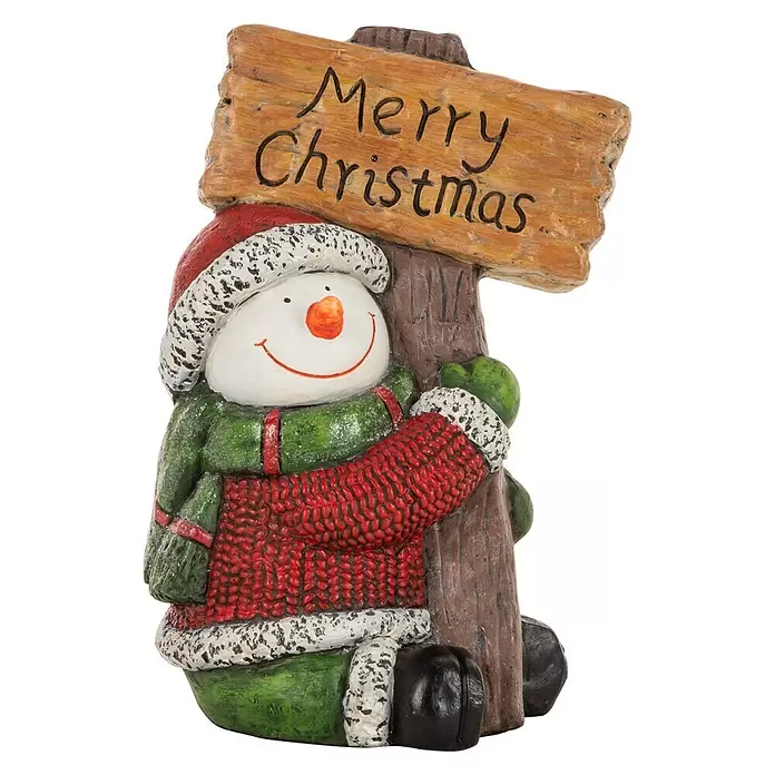 Dekofigur Schneemann - L x B x H: 18,5 x 25,5 x 37 cm - Vorderansicht