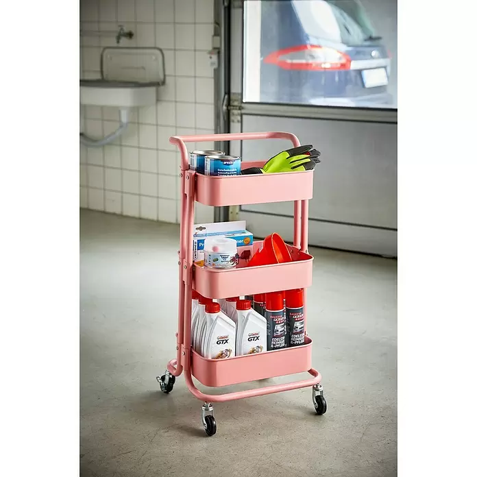 Regalux Beistellwagen - L x B x H: 35,5 x 43 x 86 cm, Anzahl Fächer: 3 Stk., Pink - Stimmungsaufnahme