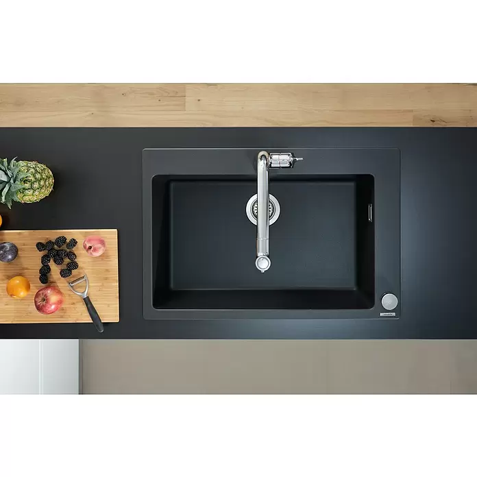 Hansgrohe Tirador giratorio excéntrico - Diámetro: 44 cm, Apto para: Fregaderos de acero inoxidable - Foto ambiente