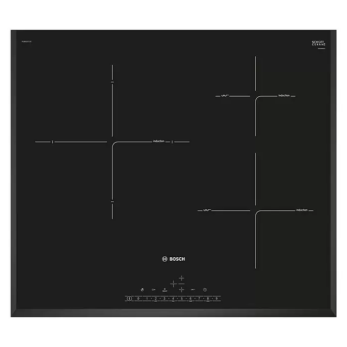 Bosch Placa de inducción PIJ651FC1E - Zonas de cocción: 3 ud., Inducción, Seguridad infantil - Vista superior