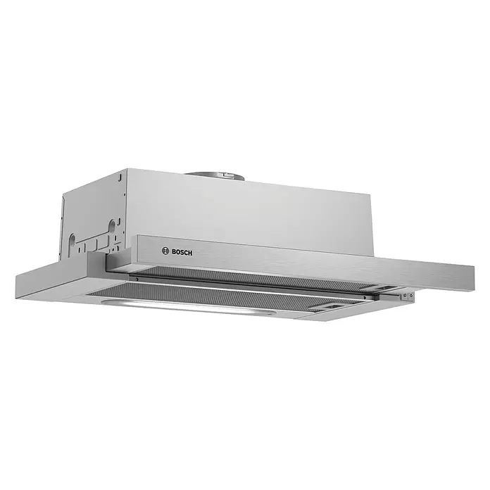 Bosch Campana integrable DFT63AC50 - Ancho: 59,8 cm, Potencia de aire máx.: 368 m³/h, Acero inoxidable - Vista angular