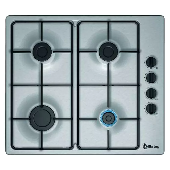 Balay Placa de cocción de gas 3ETX464MB - Zonas de cocción: 4 ud., Gas natural, Cierre de seguridad, Acero inoxidable - Vista superior