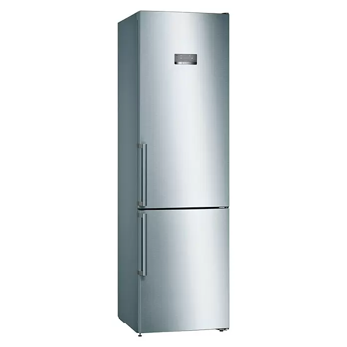 Bosch Nevera combi KGN397IEQ - Contenido útil total: 368 l, 66 x 60 x 203 cm, Acero inoxidable - Vista angular