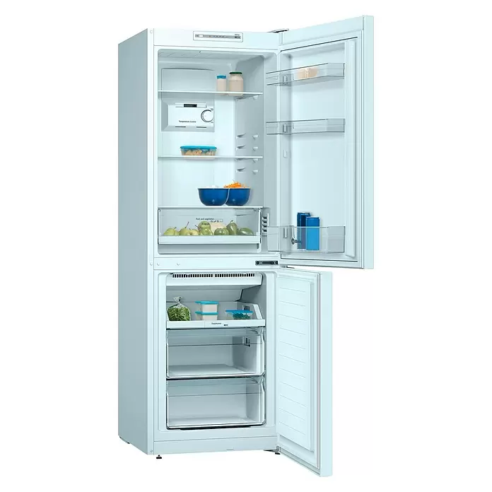 Balay Nevera combi 3KFE560WI - Contenido útil total: 305 l, 66 x 60 x 186 cm, Blanco - Vista angular