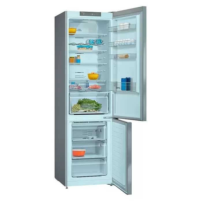 Balay Nevera combi 3KFE763XI - Contenido útil total: 368 l, 66 x 60 x 203 cm, Acero inoxidable - Vista angular