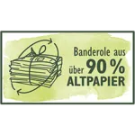 Banderole aus über 90% Altpapier