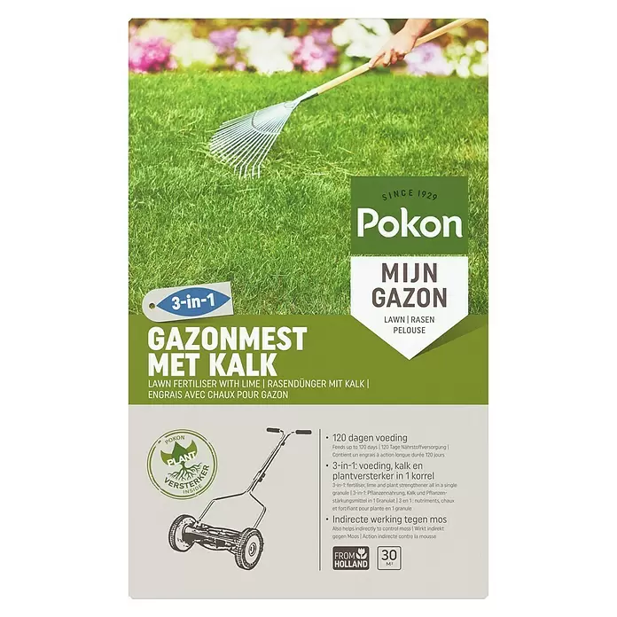 Pokon Gazonmest - 2 kg, Inhoud voldoende voor ca.: 30 m² - Vooraanzicht