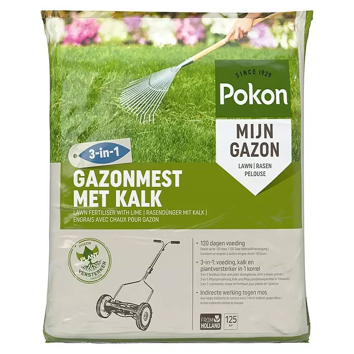 Pokon Gazonmest - 8,4 kg, Inhoud voldoende voor ca.: 125 m² - Vooraanzicht