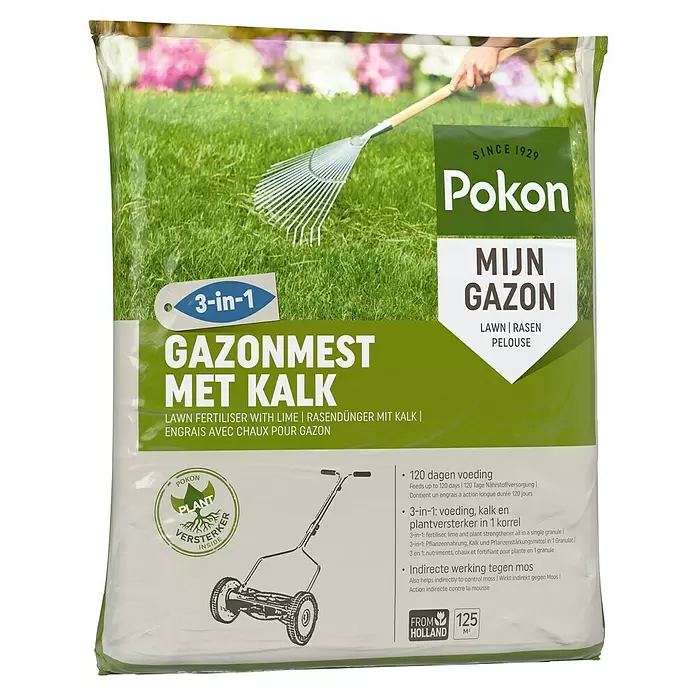 Pokon Gazonmest - 8,4 kg, Inhoud voldoende voor ca.: 125 m² - Vooraanzicht