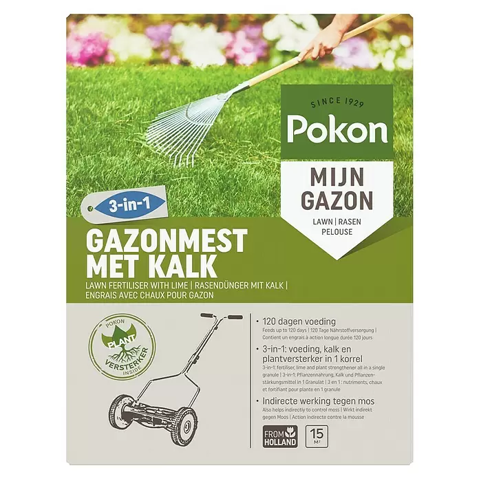 Pokon Gazonmest - 1 kg, Inhoud voldoende voor ca.: 15 m² - Vooraanzicht