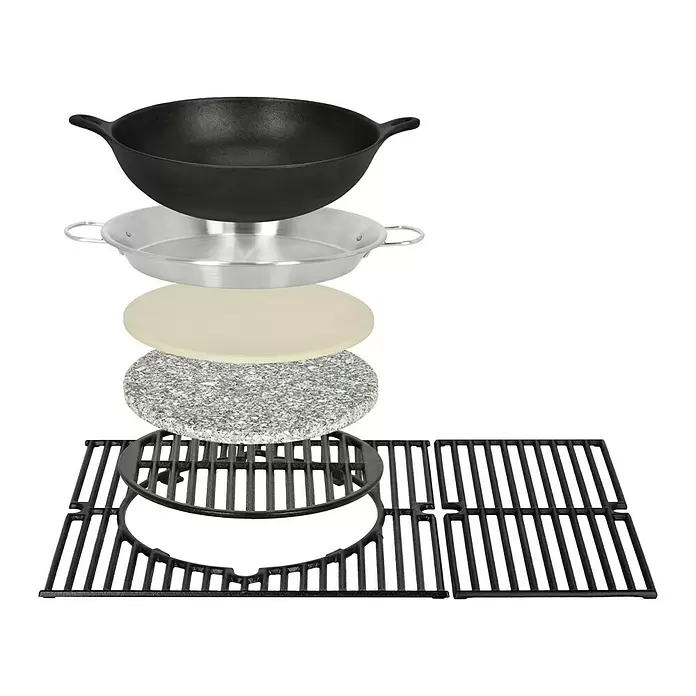 Kingstone KMS Wok za roštilj - Ø x V: 30 x 12,5 cm, Čelik, Emajlirano - Pogled sprijeda