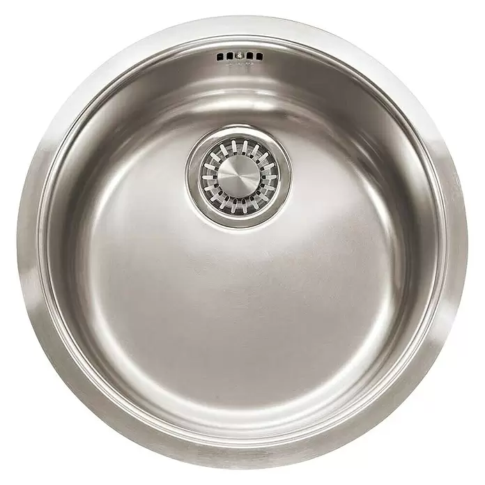 Innova Inbouwspoelbak Rond - 44 x 44 cm, Roestvrij staal - Top-down weergave