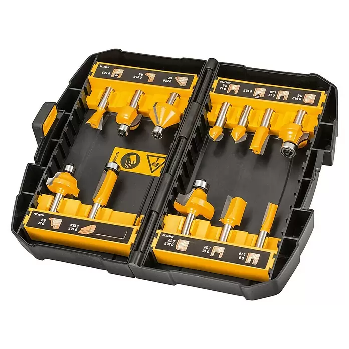Dewalt Fräser-Set DT90016-QZ - 12 Stk. - Diagonale Ansicht