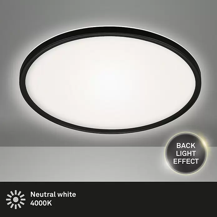 Briloner LED-Panel rund Backlight - 22 W, Ø x H: 42 x 2,9 cm, Schwarz, Neutralweiß - Anwendungsbeispiel