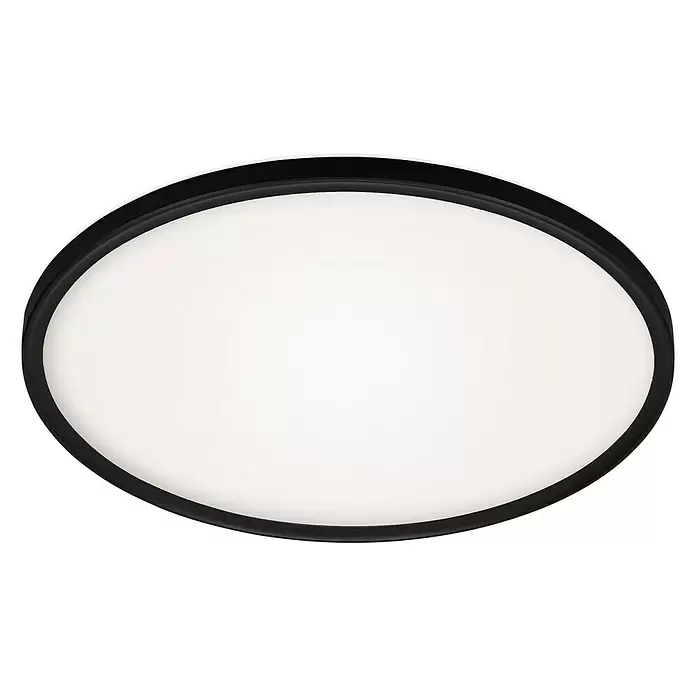 Briloner LED-Panel rund Backlight - 22 W, Ø x H: 42 x 2,9 cm, Schwarz, Neutralweiß - Diagonale Ansicht
