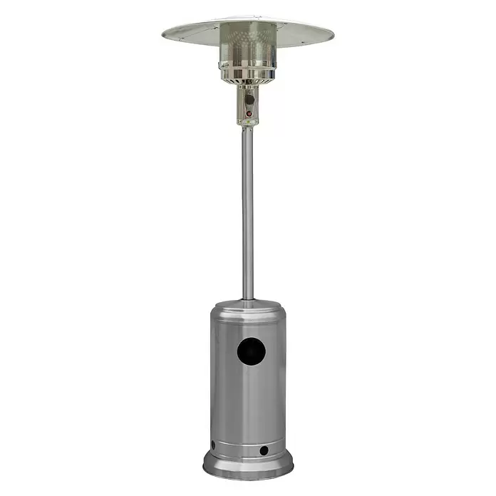 Kingstone Staande terrasverwarmer - 13 kW, Zilver, Hoogte: 222 cm - Vooraanzicht