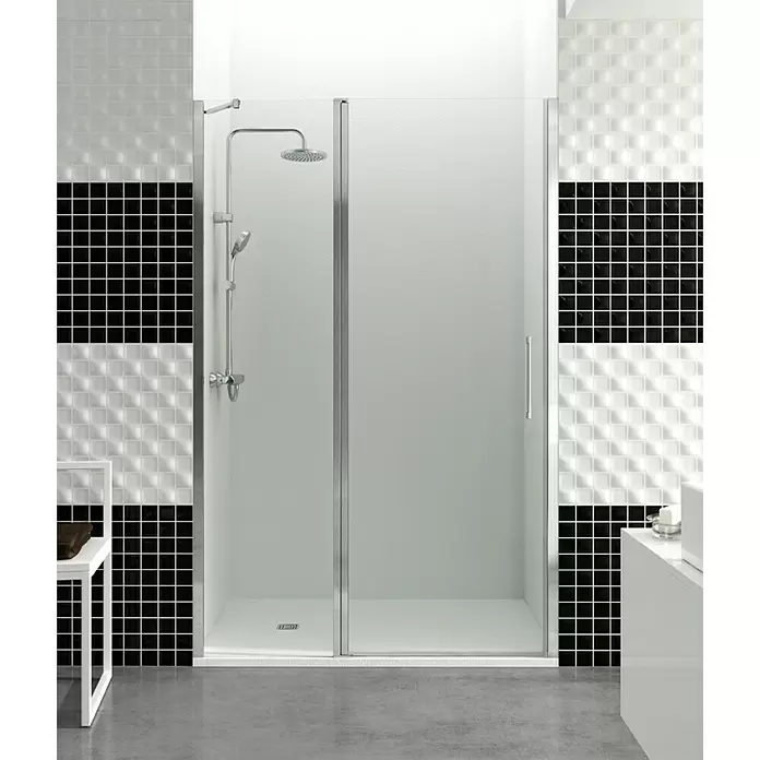 GME Mampara de ducha frontal Open Combi D 30+65 - 95 x 195 cm, Espesor: 6 mm, Plata brillo - Foto ambiente