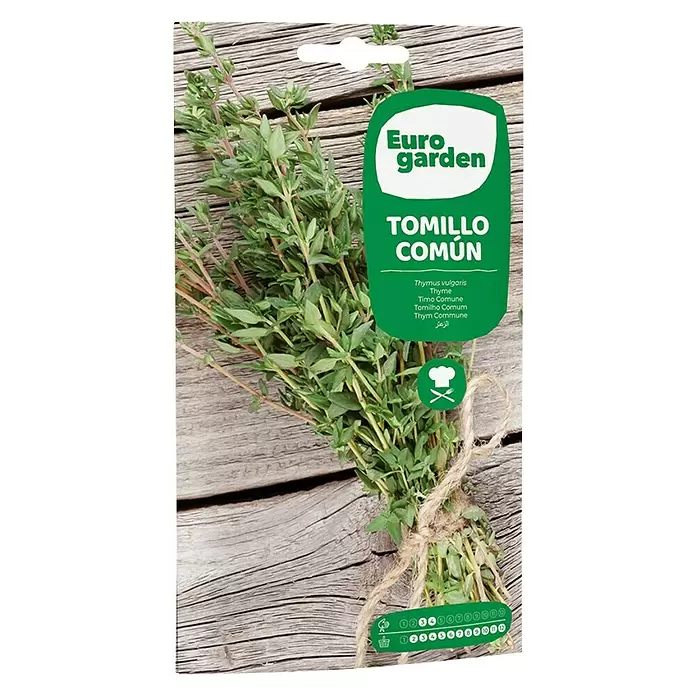 Euro Garden Semillas de hierbas Tomillo - Tiempo de siembra: Marzo, Cosecha: Febrero - Vista frontal