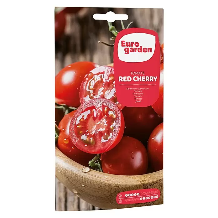 Euro Garden Semillas de vegetales Tomates cherry - Cosecha: Junio - Vista frontal