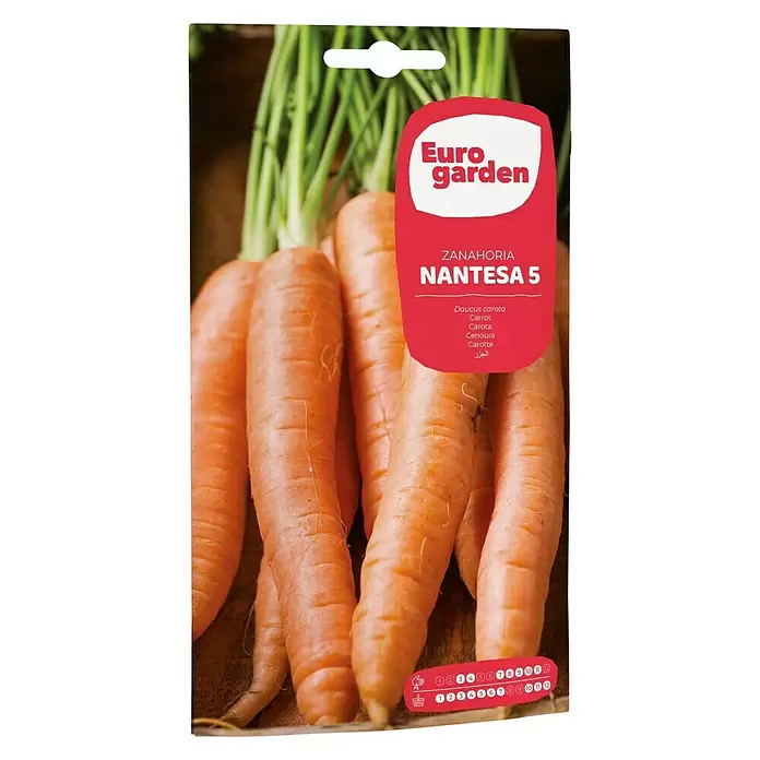Euro Garden Semillas de vegetales Zanahoria Nantesa - Cosecha: Octubre - Vista trasera