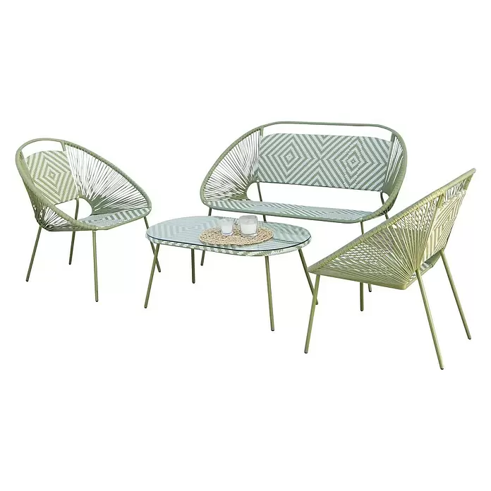 Conjunto de muebles Mariana - 4 piezas, Verde/Blanco - Vista angular