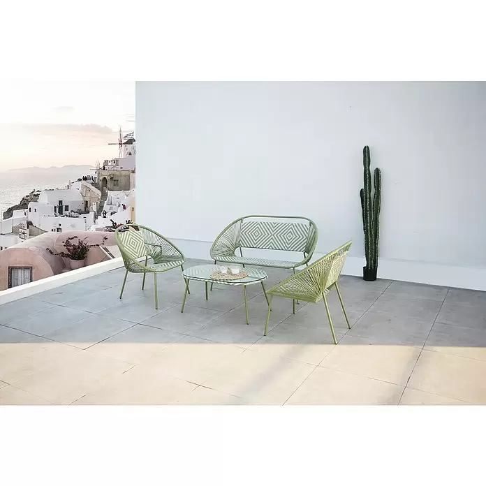 Conjunto de muebles Mariana - 4 piezas, Verde/Blanco - Foto ambiente