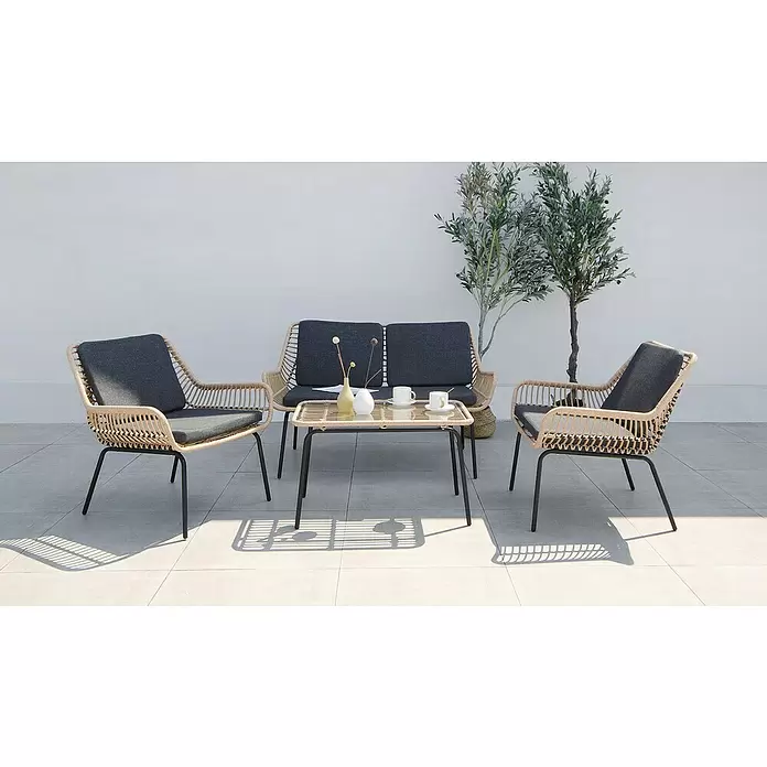 Conjunto de muebles Carolina - 4 piezas, Negro - Foto ambiente