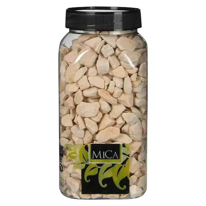 Piedras decorativas midi - Crema, Tamaño de grano: Ø 9 - 13 mm, 1 kg - Vista frontal