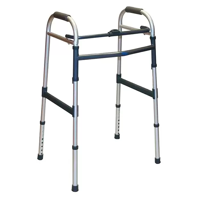 CM Baños Apoyo móvil para WC plegable - L x An x Al: 45 x 62 x 95 cm, Carga soportada: 135 kg, Cromo - Vista angular