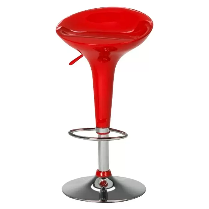 Taburete de cocina Rex - Rojo, Ajuste de altura: 66 cm - 88 cm - Vista angular