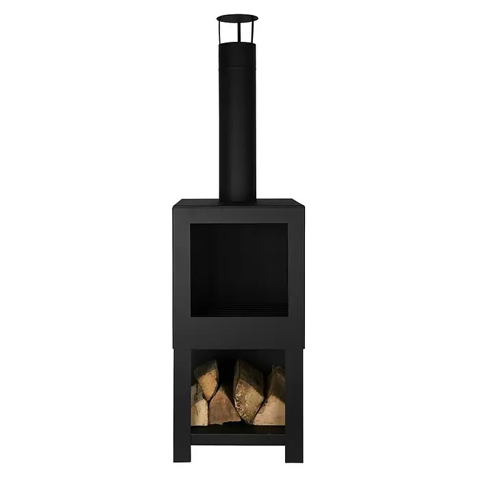 Esschert Design Fancy Flames Tuinhaard - Metaal, Zwart - Vooraanzicht