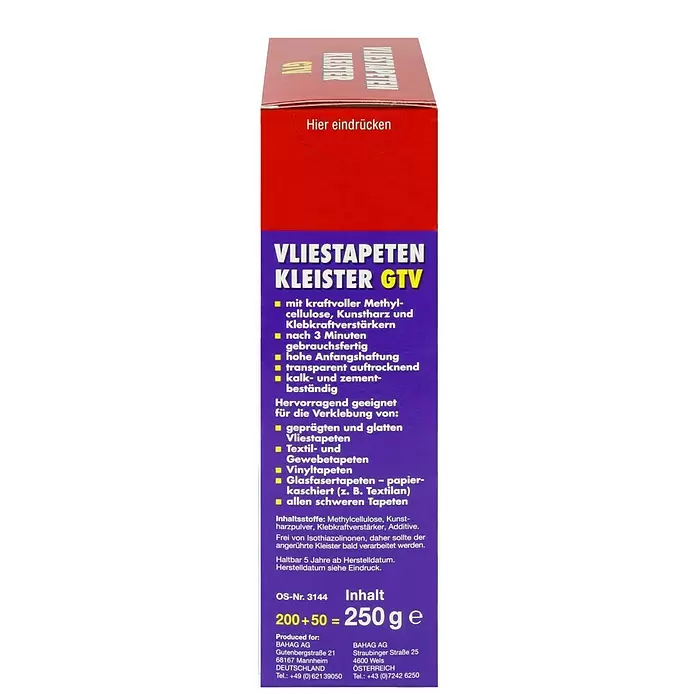 Swing Decor Vliestapeten-Kleister 25 % gratis - 250 g - Rechte Seitenansicht