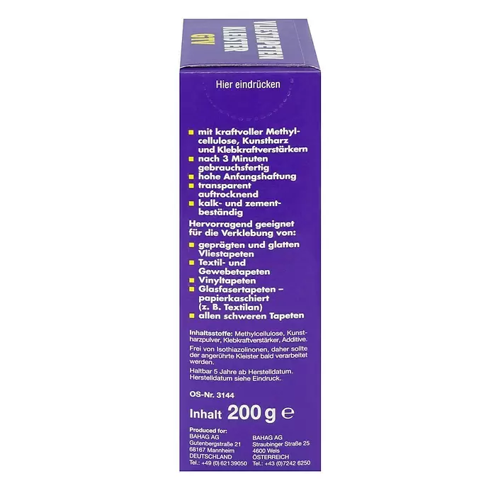 Swing Decor Vliestapeten-Kleister GTV - 200 g - Rechte Seitenansicht
