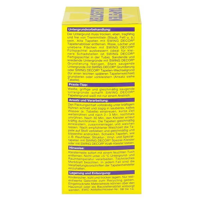 Swing Decor Tapetenkleister - 125 g - Rechte Seitenansicht