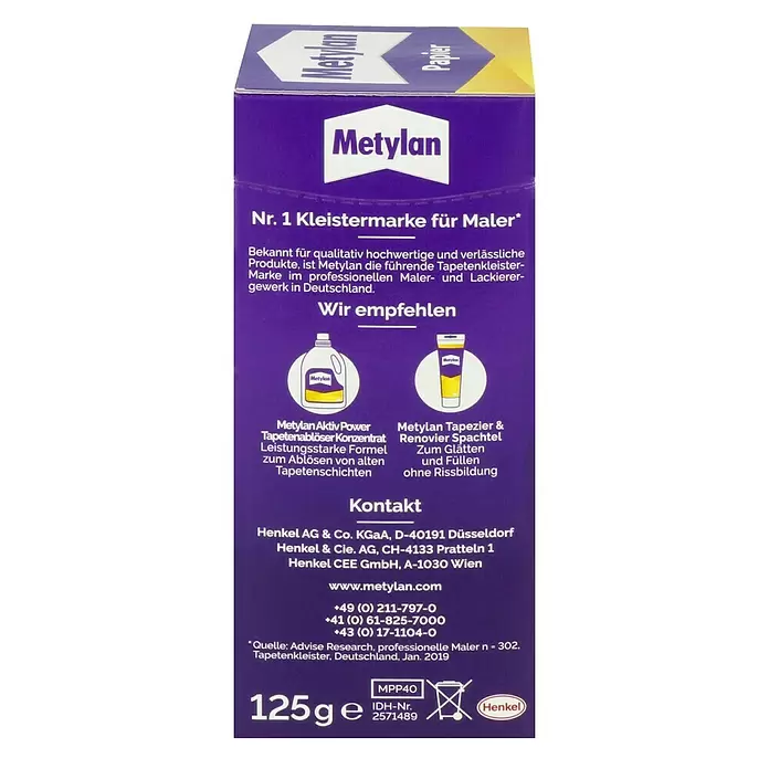 Metylan Tapetenkleister Papier - 125 g - Linke Seitenansicht