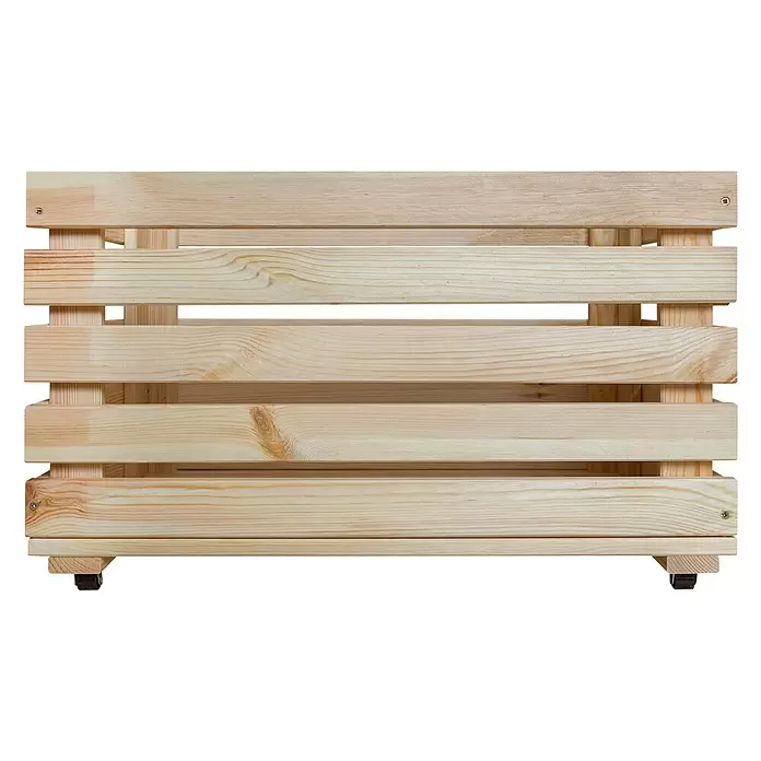 Regalux Regalsystem Heavy Vorratskiste mit Rollen - 60 x 31,8 x 29,5 cm, Holz - Vorderansicht