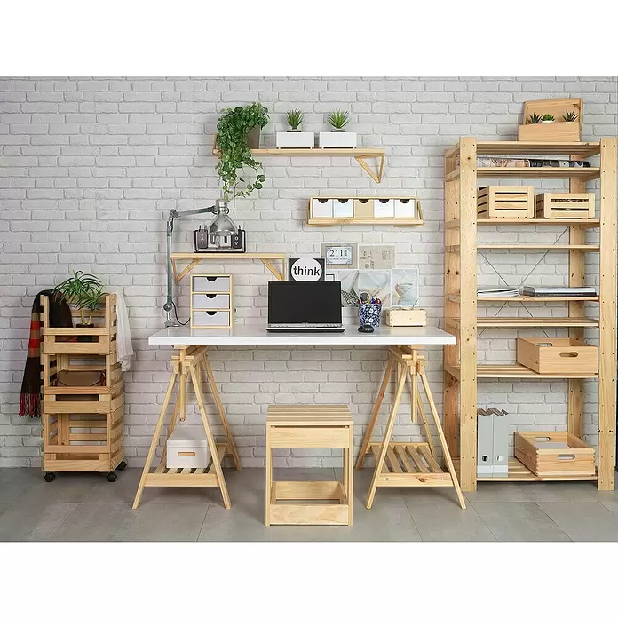 Astigarraga Holzbock Architekt - Tragkraft: 400 kg bei 2 Holzböcken, Höhe: 70 cm, Kiefer, Natur - Stimmungsaufnahme
