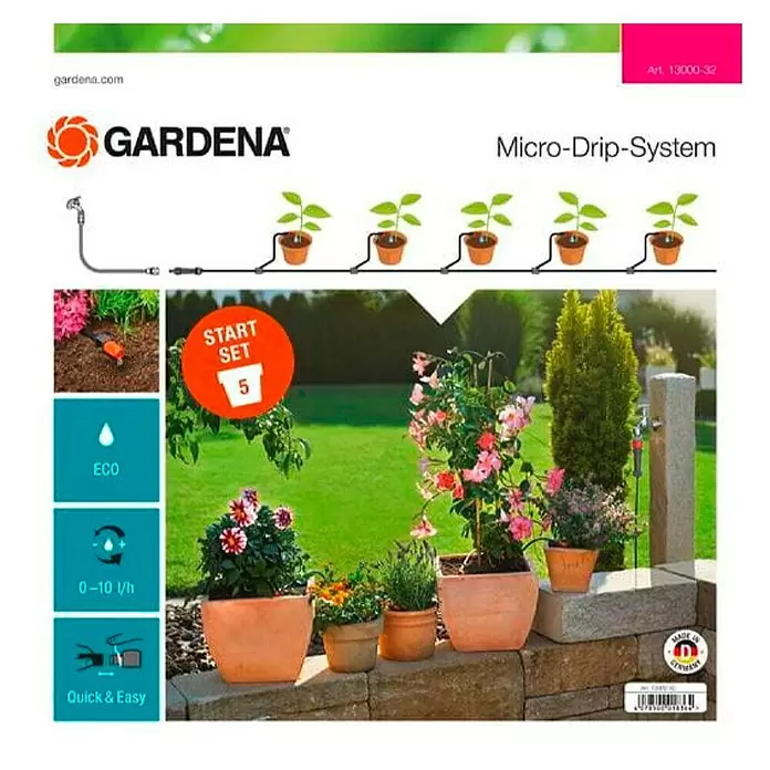 Gardena Micro-Drip Početni komplet za zalijevanje - Namijenjeno za: Biljke u posudama - Pogled s gornje strane