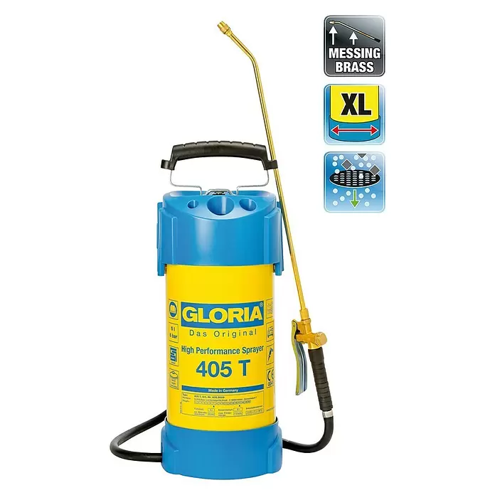 Gloria Drucksprühgerät 405 T - 5 l, 6 bar, Stahl - Vorderansicht